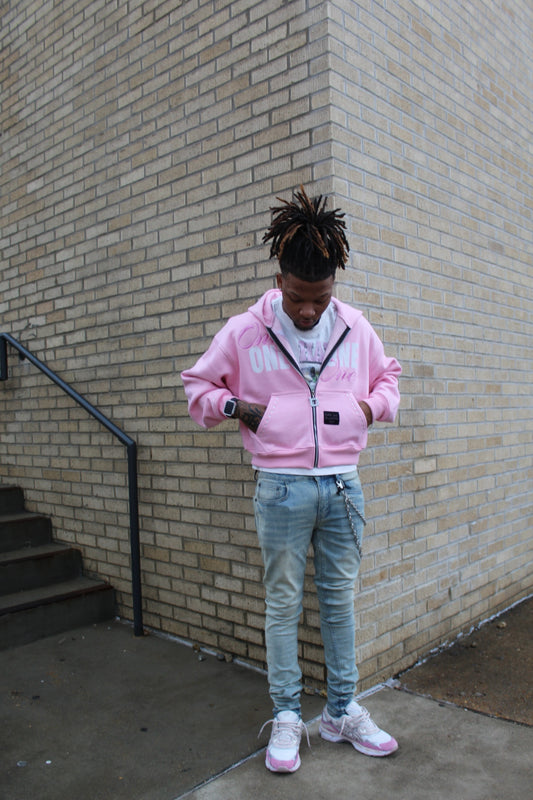 Pink “Rose” Zip Up Jacket